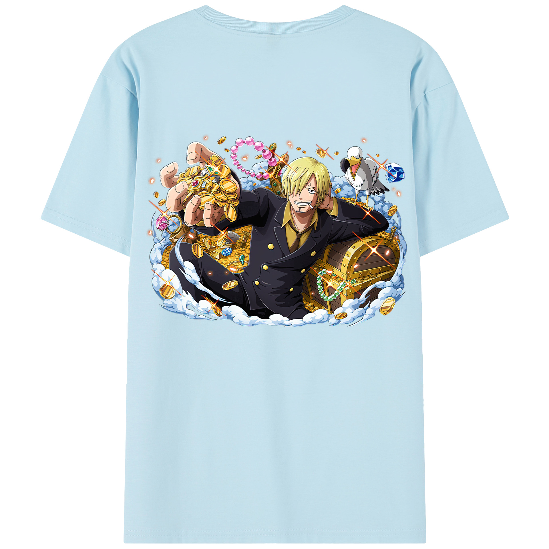 ワンピース サンジ ONE PIECE Sanji 綿100％半袖Tシャツ（背面プリント）